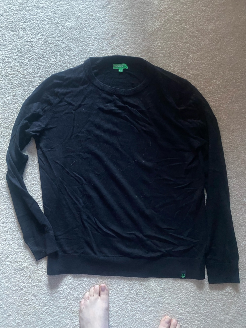 United Colors Of Benetton Woman’s Black Crewneck Sweater